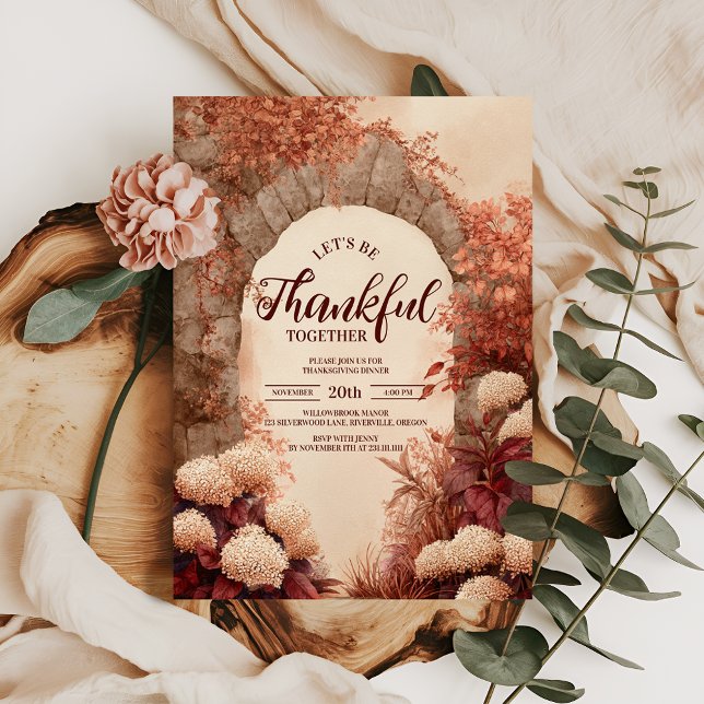 Autumn Vineyard Arch Thanksgiving Dinner Invitation (Creator Uploaded)