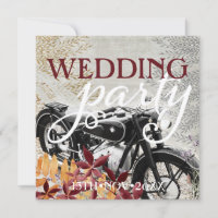 Autumn Vintage  Motorbike Wedding Invitations