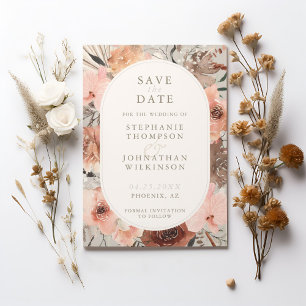 Autumn Watercolor Boho Wedding Save the Date