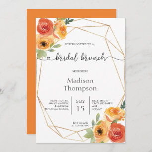 Autumn Watercolor Bridal Brunch Invitation