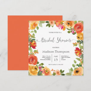 Autumn Watercolor Bridal Shower Invitation