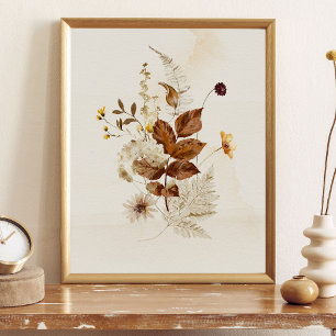 Autumn Watercolor Floral Poster