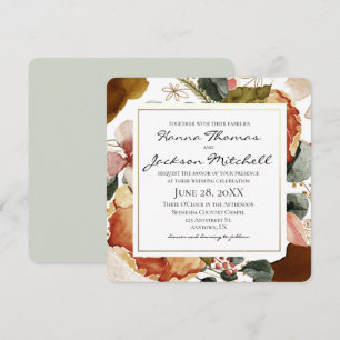 Autumn Watercolor Floral Wedding Invitation