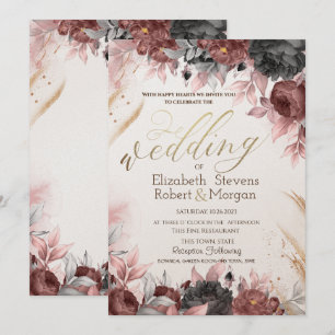 Autumn Watercolor Flowers Invitation