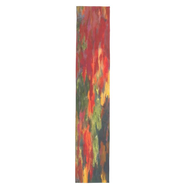 Autumn Watercolor Foliage Medium Table Runner (Front)