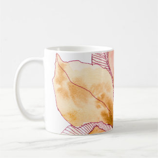 Autumn Watercolor Leaves Botanical Illustration Coffee Mug