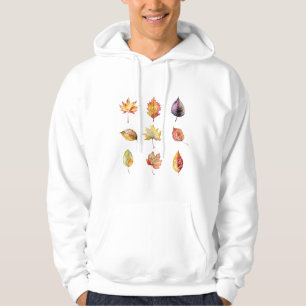 Autumn Watercolor Leaves Graphic  Hoodie