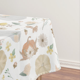Autumn Watercolor Orange Pumpkin Tablecloth