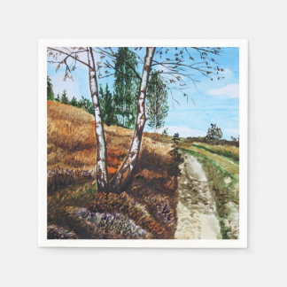 Autumn watercolor painting napkin