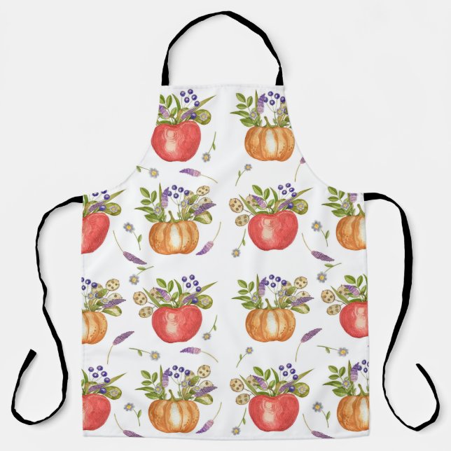 Autumn Watercolor, Seamless Composition. Apron (Front)