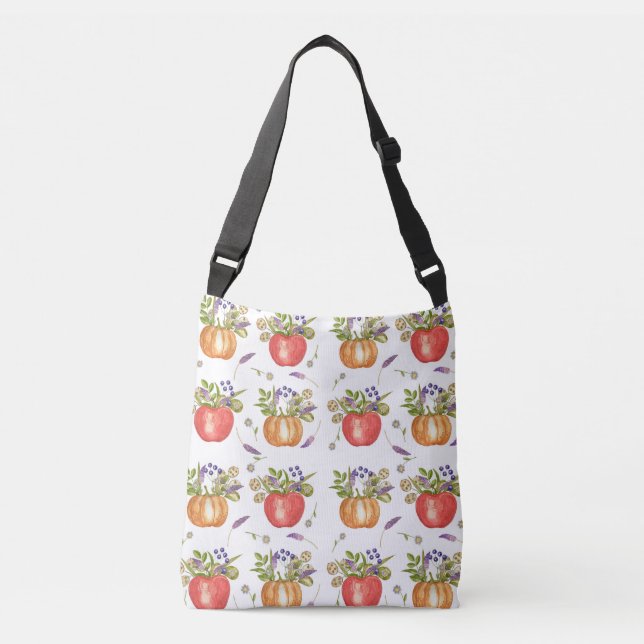 Autumn Watercolor, Seamless Composition. Crossbody Bag (Front)