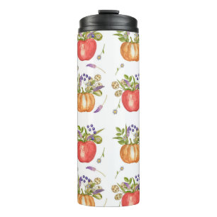 Autumn Watercolor, Seamless Composition. Thermal Tumbler