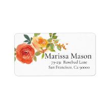 Autumn Watercolor Shower Return Address Label