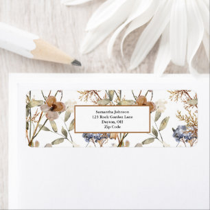 Autumn Watercolor Wildflower Floral Return Address Label