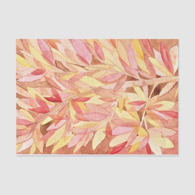 Autumn watercolour leaves tissue paper (Front)