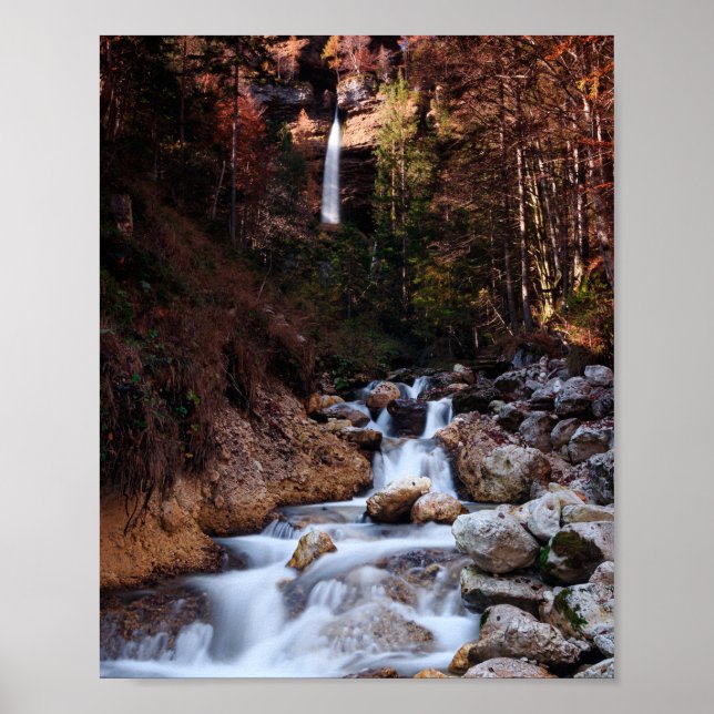 Autumn waterfall Peričnik, Slovenia Poster (Front)