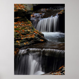Autumn Waterfall Poster