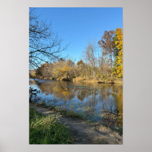 Autumn Waterscape Reflections Poster