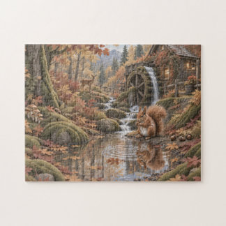 Autumn Waterwheel Jigsaw Puzzle