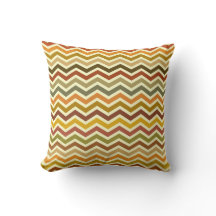 Autumn Waves Chevron Zigzag Pillow