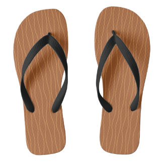 Autumn Wavy Lines Flip Flops | Brown & Orange