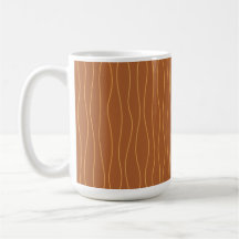 Autumn Wavy Lines Mug | Brown & Orange
