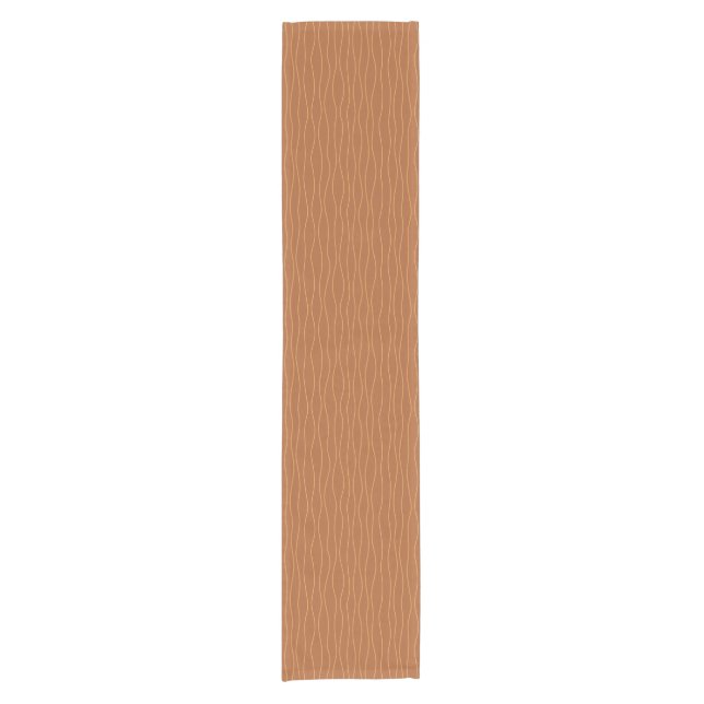 Autumn Wavy Lines Table Runner | Brown & Orange (Front)