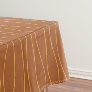 Autumn Wavy Lines Tablecloth   Brown & Orange