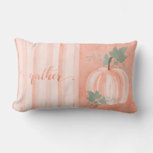 Autumn - WC Gather Word Art with Pumpkin Lumbar Cushion