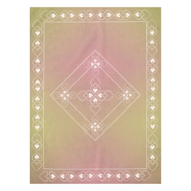 Autumn Weathered stone and Celtic Cross w/hearts Tablecloth (Front)