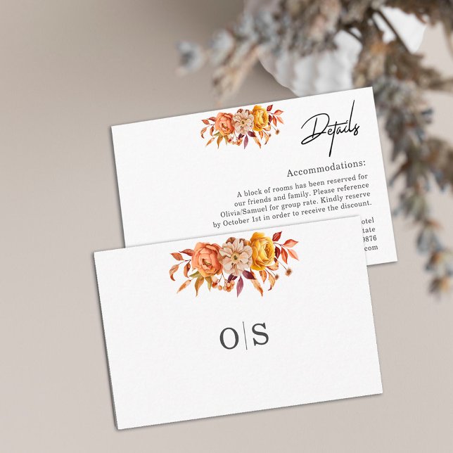 Autumn Wedding Accommodation Details  Enclosure Card (Creator Uploaded)