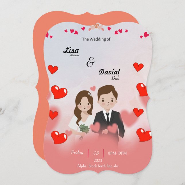 Autumn Wedding Flat Card (Front/Back)