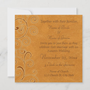 Autumn Wedding Invitation Cards