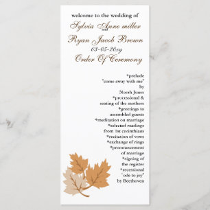 autumn Wedding program