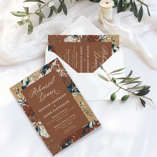 Autumn Wedding Rehearsal Dinner Caramel Russet Inv Invitation (Creator Uploaded)