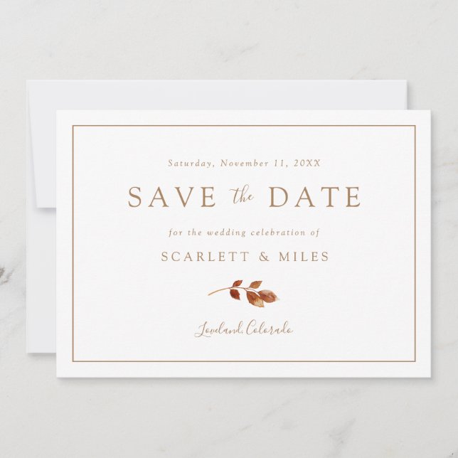 Autumn Wedding Save The Date (Front)
