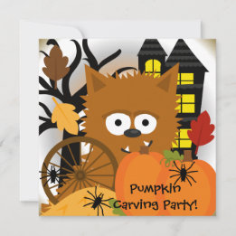 Autumn Werewolf Halloween Party Invitation
