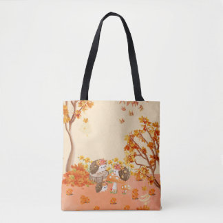 Autumn Whimsy: Hedgehogs in a Cosy Forest Tote Bag