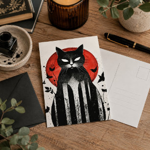 Autumn Whiskers: Halloween Cat Collection Postcard