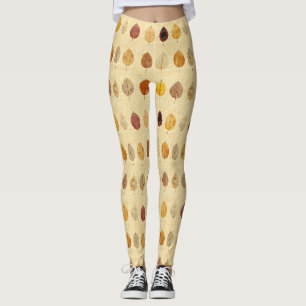 Autumn Whisper - Fall Leaves in Warm Earth Tones 4 Leggings