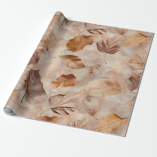 Autumn Whisper - Fall Leaves in Warm Earth Tones 5 Wrapping Paper