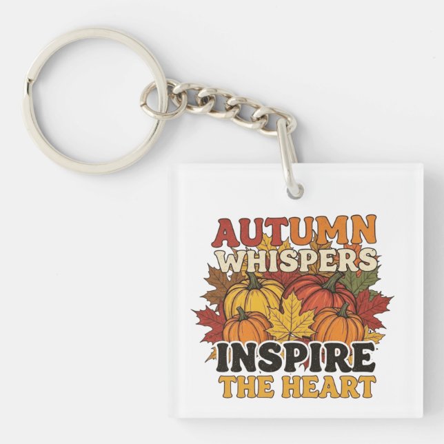 Autumn whispers design Tri-Blend shirt Key Ring (Front)