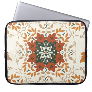 Autumn Whispers: Floral Geometric Blend Laptop Sleeve