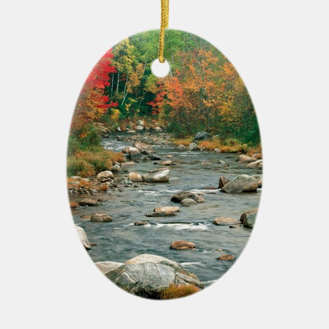 Autumn White Mountains New Hampshire Ceramic Ornament (Front)