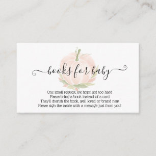 Autumn White Pumpkin Books for Baby Watercolor Enclosure Card