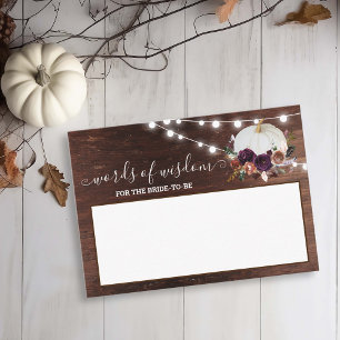 Autumn White Pumpkin Fall in Love Words of Wisdom  Business Card