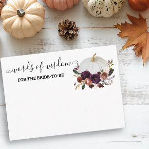 Autumn White Pumpkin Fall in Love Words of Wisdom Enclosure Card