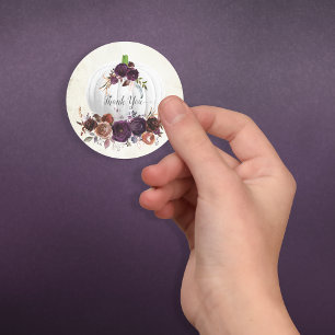 Autumn White Pumpkin Thank You Classic Round Sticker