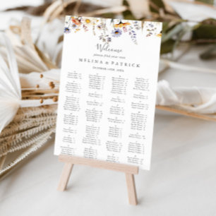 Autumn Wildflower Alphabetical Seating Chart