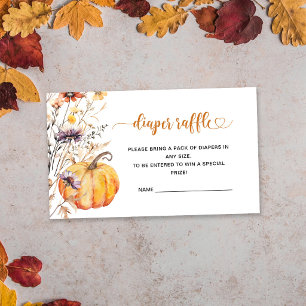 Autumn Wildflower Baby Shower Diaper Raffle Enclosure Card